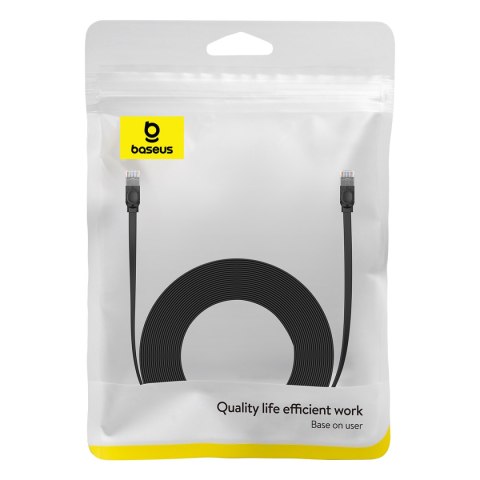 Kabel przewód sieciowy Ethernet Cat 6 RJ-45 1000Mb/s płaski 12m czarny