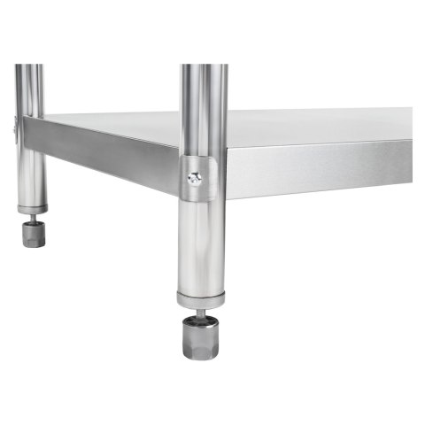Stół do kuchni blat roboczy ze stali nierdzewnej z rantem i dolną półką 180x60cm Stół do kuchni blat roboczy ze stali nierdzewnej z rantem i dolną półką 180x60cm