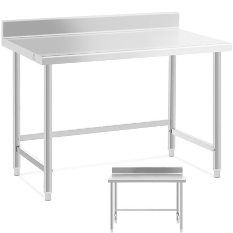 Stół blat roboczy stalowy nierdzewny przyścienny z rantem 120x70cm Stół blat roboczy stalowy nierdzewny przyścienny z rantem 120x70cm