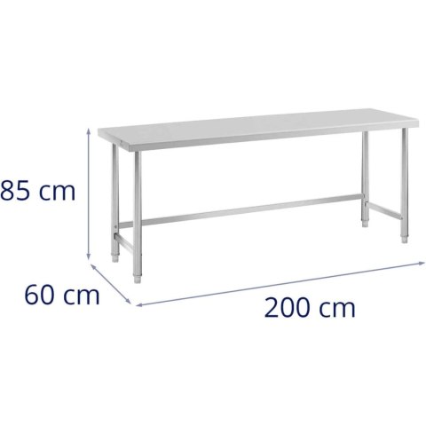Stół do kuchni stalowy nierdzewny 200 x 60cm Stół do kuchni stalowy nierdzewny 200 x 60cm