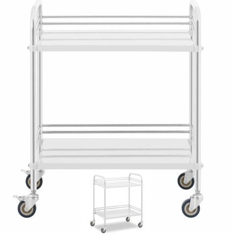 Wózek laboratoryjny zabiegowy kosmetyczny ze stali 2 półki 73 x 44 x 86 cm 20 kg Wózek laboratoryjny zabiegowy kosmetyczny ze stali 2 półki 73 x 44 x 86 cm 20 kg