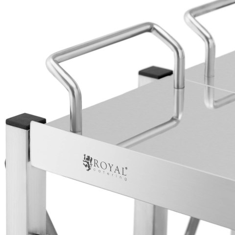 Wózek składany kelnerski cateringowy stal nierdzewna 3 półki do 90kg Wózek składany kelnerski cateringowy stal nierdzewna 3 półki do 90kg