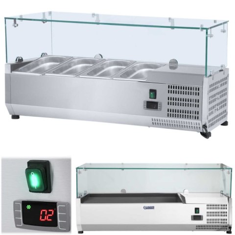Nadstawa chłodnicza ze szklaną osłoną 3x GN1/3 i 1x GN1/2 120cm Nadstawa chłodnicza ze szklaną osłoną 3x GN1/3 i 1x GN1/2 120cm
