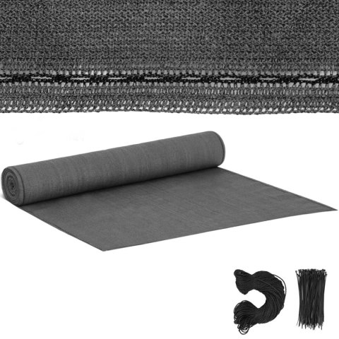 Siatka cieniująca maskująca do ogrodzenia HDPE 50 x 1.5 m 180 g/m2 - szara Siatka cieniująca maskująca do ogrodzenia HDPE 50 x 1.5 m 180 g/m2 - szara