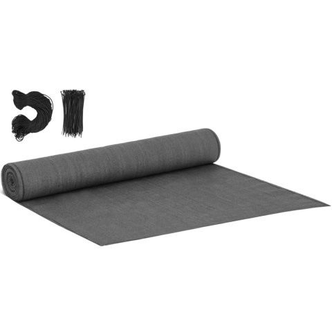 Siatka cieniująca maskująca do ogrodzenia HDPE 50 x 1.5 m 180 g/m2 - szara Siatka cieniująca maskująca do ogrodzenia HDPE 50 x 1.5 m 180 g/m2 - szara
