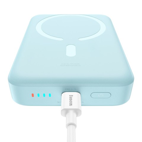 Powerbank indukcyjny Magnetic Mini 10000 mAh 30W + kabel USB-C - niebieski