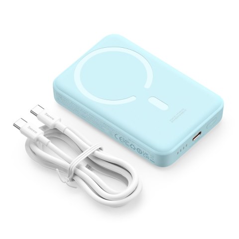 Powerbank indukcyjny Magnetic Mini 10000 mAh 30W + kabel USB-C - niebieski