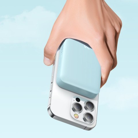 Powerbank indukcyjny Magnetic Mini 10000 mAh 30W + kabel USB-C - niebieski