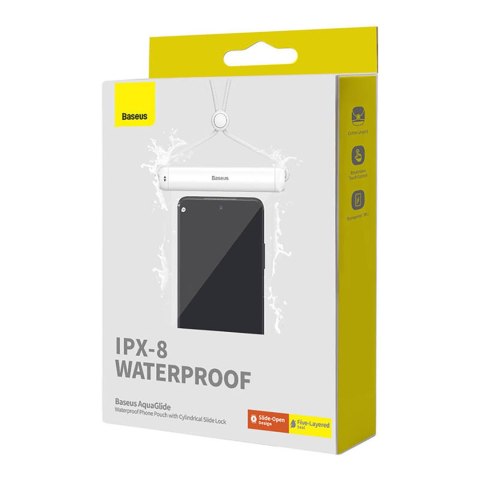 Etui wodoodporne do telefonu 7.2'' z cylindrycznym zapięciem IPX8 AquaGlide - białe