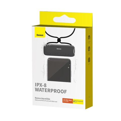 Etui wodoodporne na telefon 7.2'' AquaGlide IPX8 z systemem Slide Lock - czarne