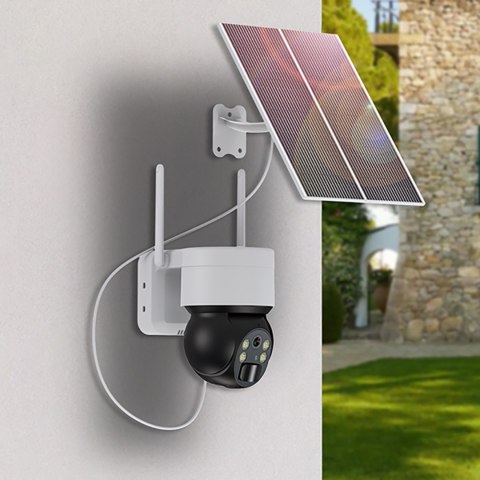 Kamera solarna inteligentna PTZ WiFi z panelem słonecznym 5W ASC006-WF - biała Kamera solarna inteligentna PTZ WiFi z panelem słonecznym 5W ASC006-WF - biała