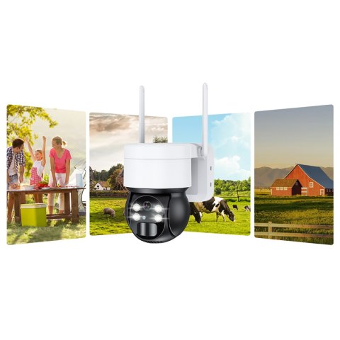 Kamera solarna inteligentna PTZ WiFi z panelem słonecznym 5W ASC006-WF - biała Kamera solarna inteligentna PTZ WiFi z panelem słonecznym 5W ASC006-WF - biała