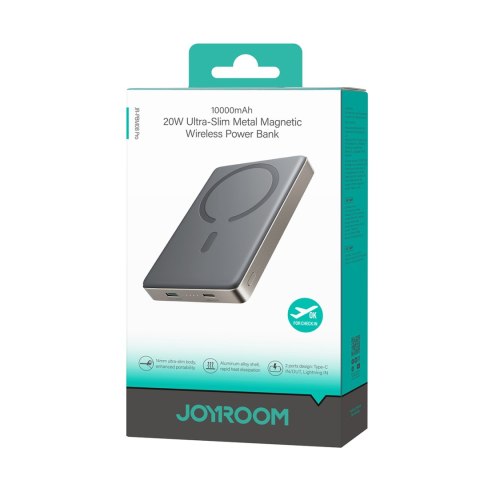 Powerbank Pro 10000mAh ultracienki magnetyczny PD 20W USB-C Lightning - tytanowy