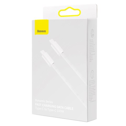 Kabel przewód Dynamic Series USB-C - USB-C 100W 1m - biały