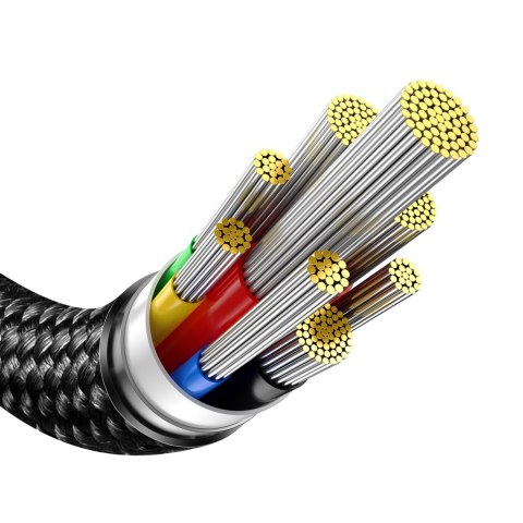 Kabel przewód Tungsten Gold USB-C 100W 4K 20Gb/s 60Hz 1.5m - czarny