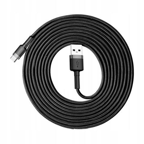 Kabel przewód w oplocie Halo USB-A - USB-C 2A 3m - czarny