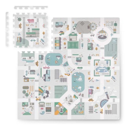 Mata piankowa puzzle 105x105cm + piankowe figurki Nukido Town