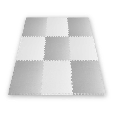 Piankowa mata puzzle biało-szara 60 x 60 cm 9 szt. Piankowa mata puzzle biało-szara 60 x 60 cm 9 szt.