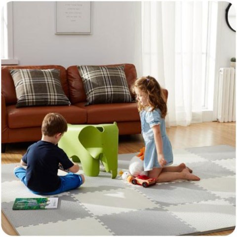 Piankowa mata puzzle biało-szara 60 x 60 cm 9 szt. Piankowa mata puzzle biało-szara 60 x 60 cm 9 szt.
