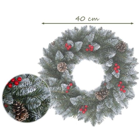 Stroik świąteczny 40 cm szyszki, jarzębina Plonos 4838 Stroik świąteczny 40 cm szyszki, jarzębina Plonos 4838