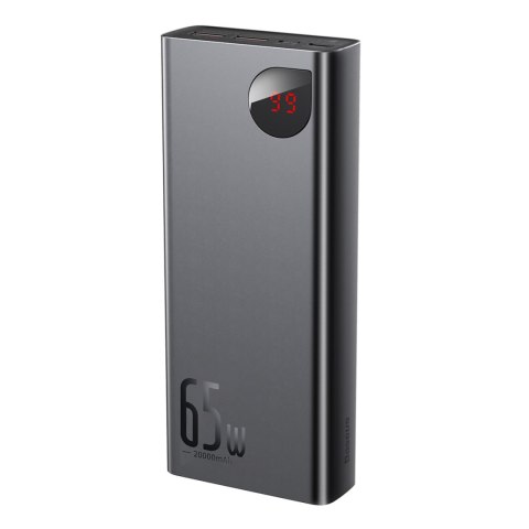 Powerbank 20000mAh Adaman Metal 65W z kablem USB-C 60W 50cm - czarny