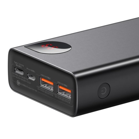 Powerbank 20000mAh Adaman Metal 65W z kablem USB-C 60W 50cm - czarny