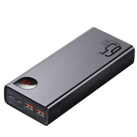 Powerbank 20000mAh Adaman Metal 65W z kablem USB-C 60W 50cm - czarny