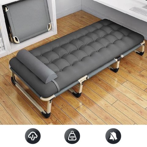 Składane łóżko turystyczne BIZNESOWE, polowe, kanadyjka PREMIUM 75 cm - kolor szary 2 Składane łóżko turystyczne BIZNESOWE, polowe, kanadyjka PREMIUM 75 cm - kolor szary 2