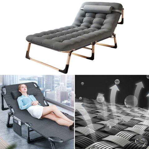 Składane łóżko turystyczne BIZNESOWE, polowe, kanadyjka PREMIUM 75 cm - kolor szary 2 Składane łóżko turystyczne BIZNESOWE, polowe, kanadyjka PREMIUM 75 cm - kolor szary 2