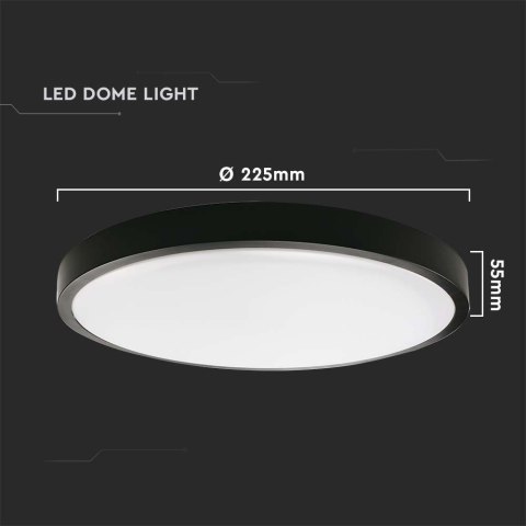 Plafon V-TAC 18W LED Okrągły 22,5cm Czarny 4000K