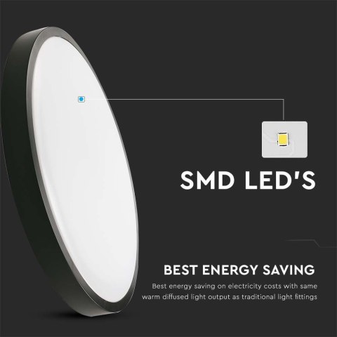 Plafon V-TAC 18W LED Okrągły 22,5cm Czarny 4000K