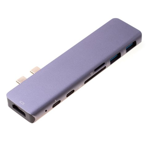 Adapter 7w1 HUB USB-C HDMI 4K SD Macbook Pro / Air - Szary Adapter 7w1 HUB USB-C HDMI 4K SD Macbook Pro / Air - Szary