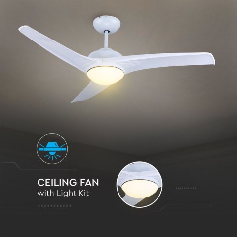 Lampa sufitowa wisząca LED 15W 1500lm z wentylatorem biały + pilot V-TAC Lampa sufitowa wisząca LED 15W 1500lm z wentylatorem biały + pilot V-TAC
