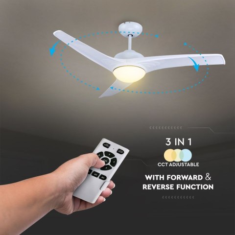 Lampa sufitowa wisząca LED 15W 1500lm z wentylatorem biały + pilot V-TAC Lampa sufitowa wisząca LED 15W 1500lm z wentylatorem biały + pilot V-TAC
