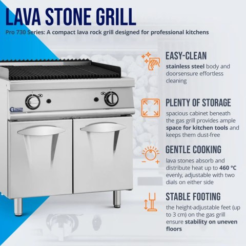 Grill lawowy na gaz propan / LPG / ziemny 2 x 8 kW 50-460 C Grill lawowy na gaz propan / LPG / ziemny 2 x 8 kW 50-460 C