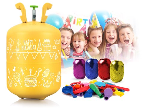 Butla z helem 0,20m3 z balonami i wstążką Butla z helem 0,20m3 z balonami i wstążką
