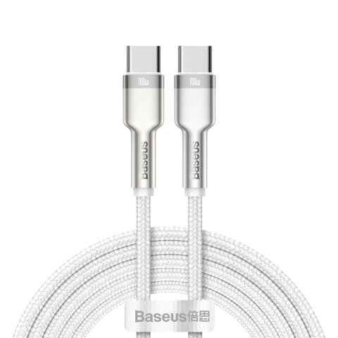 Kabel przewód USB-C - USB-C Series Metal Data PD QC SCP 100W 5A 1m - biały Kabel przewód USB-C - USB-C Series Metal Data PD QC SCP 100W 5A 1m - biały