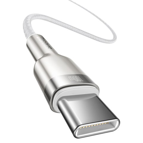 Kabel przewód USB-C - USB-C Series Metal Data PD QC SCP 100W 5A 1m - biały Kabel przewód USB-C - USB-C Series Metal Data PD QC SCP 100W 5A 1m - biały