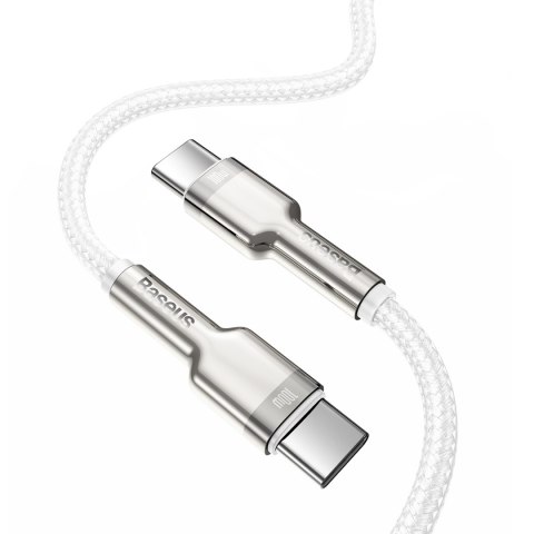 Kabel przewód USB-C - USB-C Series Metal Data PD QC SCP 100W 5A 1m - biały Kabel przewód USB-C - USB-C Series Metal Data PD QC SCP 100W 5A 1m - biały