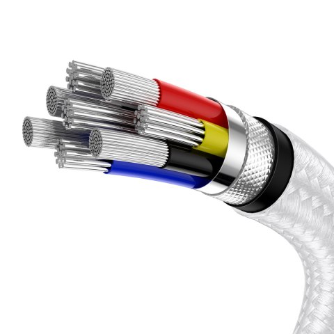 Kabel przewód USB-C - USB-C Series Metal Data PD QC SCP 100W 5A 1m - biały Kabel przewód USB-C - USB-C Series Metal Data PD QC SCP 100W 5A 1m - biały