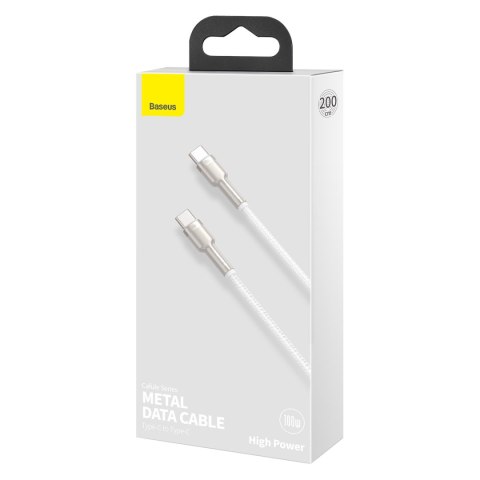 Kabel przewód USB-C - USB-C Series Metal Data PD QC SCP 100W 5A 1m - biały Kabel przewód USB-C - USB-C Series Metal Data PD QC SCP 100W 5A 1m - biały