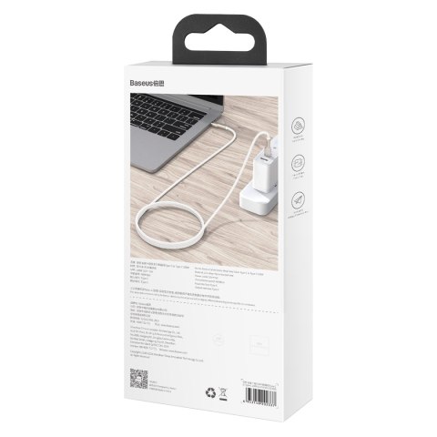 Kabel przewód USB-C - USB-C Series Metal Data PD QC SCP 100W 5A 1m - biały Kabel przewód USB-C - USB-C Series Metal Data PD QC SCP 100W 5A 1m - biały