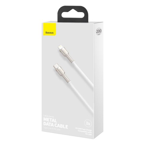 Kabel przewód do iPhone USB-C - Lightning Series Metal Data 20W PD 2m - biały Kabel przewód do iPhone USB-C - Lightning Series Metal Data 20W PD 2m - biały