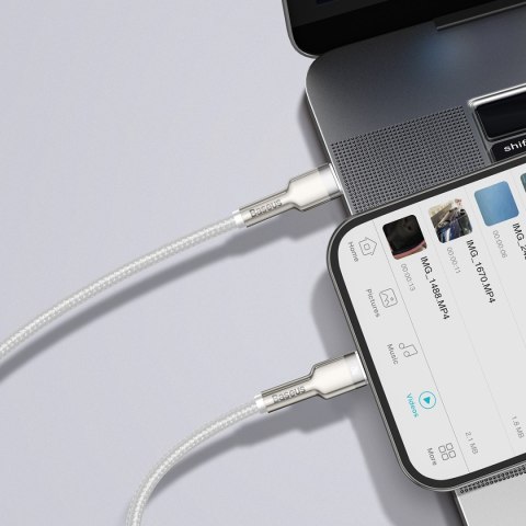 Kabel przewód do iPhone USB-C - Lightning Series Metal Data 20W PD 2m - biały Kabel przewód do iPhone USB-C - Lightning Series Metal Data 20W PD 2m - biały
