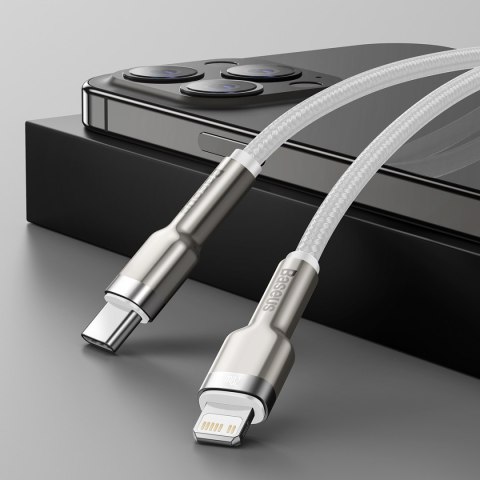 Kabel przewód do iPhone USB-C - Lightning Series Metal Data 20W PD 2m - biały Kabel przewód do iPhone USB-C - Lightning Series Metal Data 20W PD 2m - biały