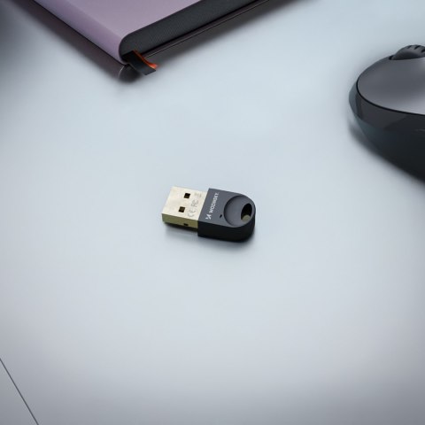 Mini adapter odbiornik nadajnik Bluetooth 5.4 USB-A do komputera - czarny Mini adapter odbiornik nadajnik Bluetooth 5.4 USB-A do komputera - czarny