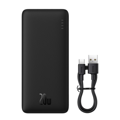 Powerbank 20000mAh Airpow 20W z kablem USB-A - USB-C 50cm - czarny Powerbank 20000mAh Airpow 20W z kablem USB-A - USB-C 50cm - czarny