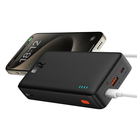 Powerbank 20000mAh Airpow 20W z kablem USB-A - USB-C 50cm - czarny Powerbank 20000mAh Airpow 20W z kablem USB-A - USB-C 50cm - czarny
