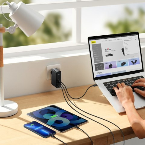Szybka ładowarka GaN5 Pro 2xUSB-C+USB-A 140W EU - czarna