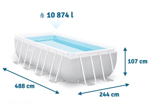 Basen ogrodowy stelażowy Prism Frame 488 x 244 x 107 cm 6w1 INTEX 26792